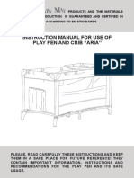 Instruction Manual For Use of Play Pen and Crib "Aria"