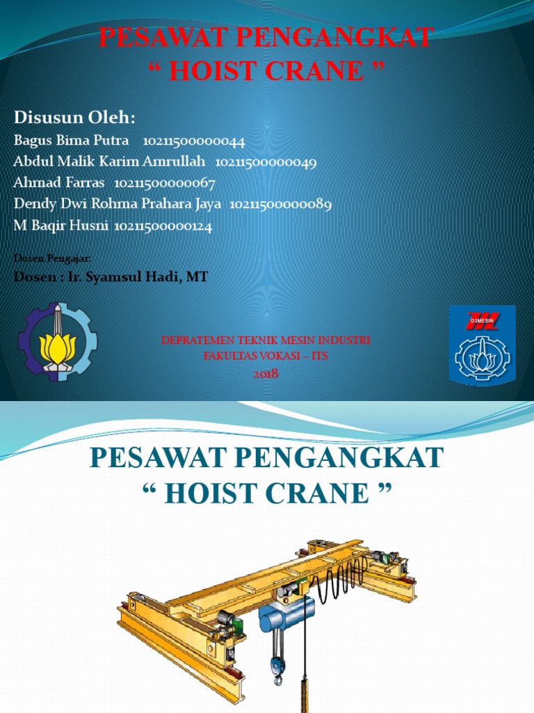 Bagian dan Fungsi Hoist Crane | PDF