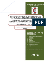 5.1. - Modelo Plan de Mantenimiento. (Sistema Sihuaypampa)