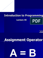 Introduction To Programming