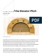 The Art of Elevator Pitch