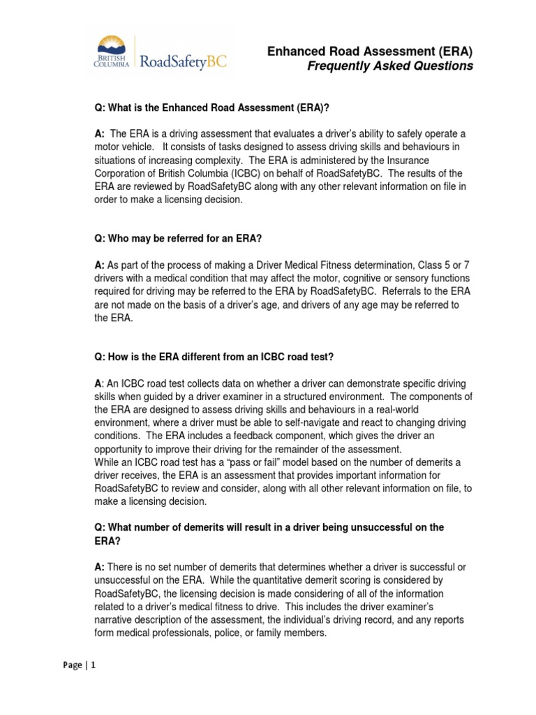 Enhanced Road Assessment Faqs Download Free Pdf Driving