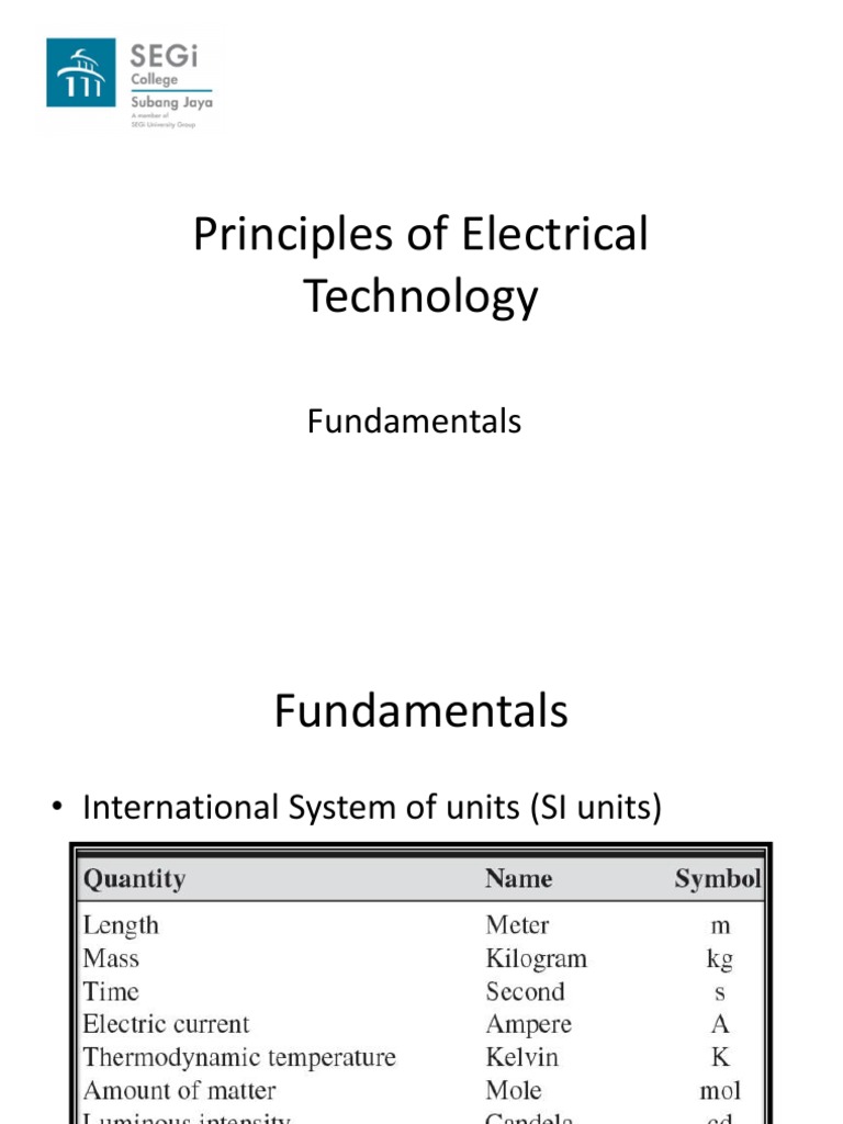 Principles of Electrical Technology Basics | PDF | Series And Parallel ...