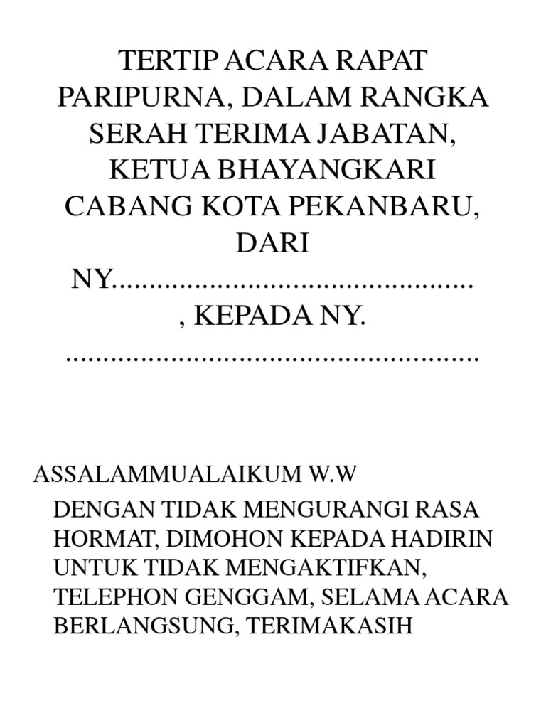 Tertip Acara Rapat Paripurna 2015