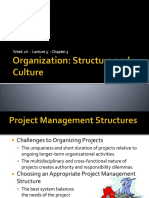Organizing Projects and Project Management Structures