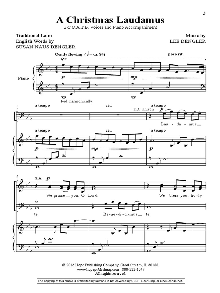 A Christmas Laudamus Compositions Musicales Elements De La Musique