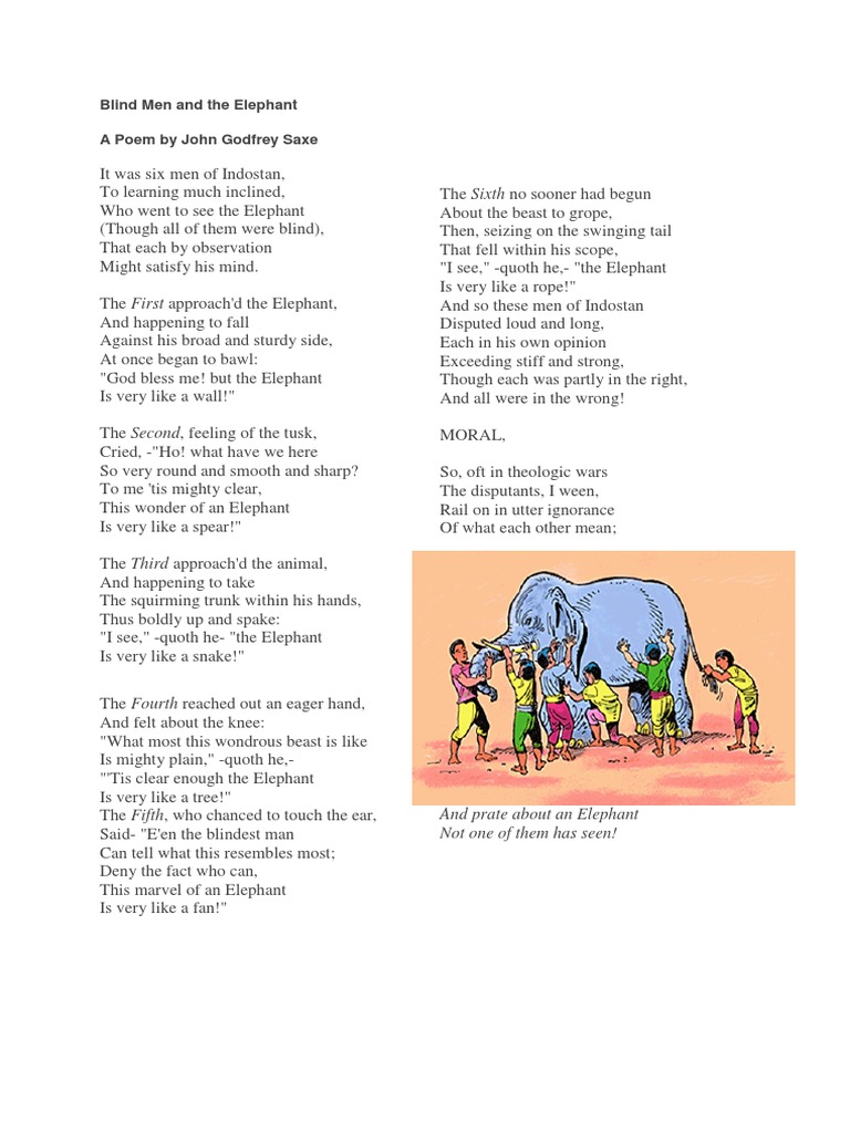 Blind Men and The Elephant | PDF