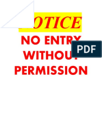 Notice: No Entry Without Permission