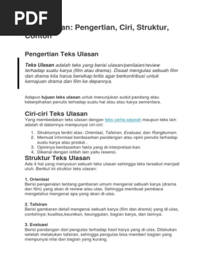 Kata Sifat Dalam Teks Ulasan Laskar Pelangi Berbagai Teks Penting