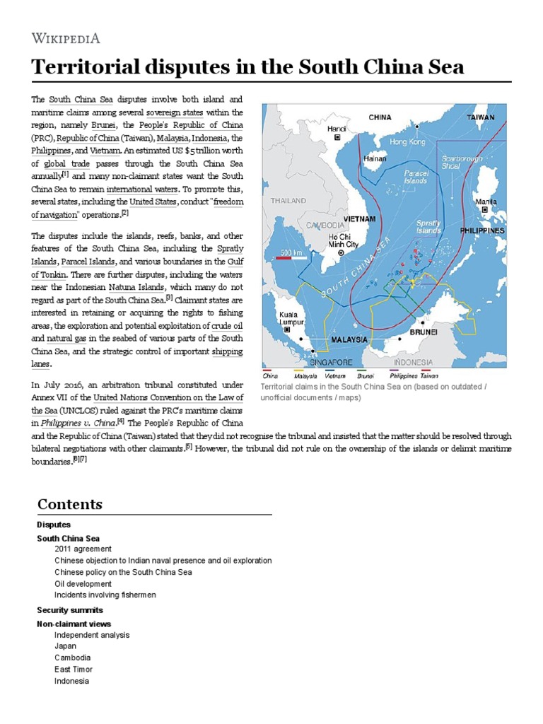 Territorial Disputes in The South China Sea | PDF | South China Sea ...