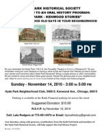 Hyde Park-Kenwood Stories Presented by Hyde Park Historical Society 11/14/10