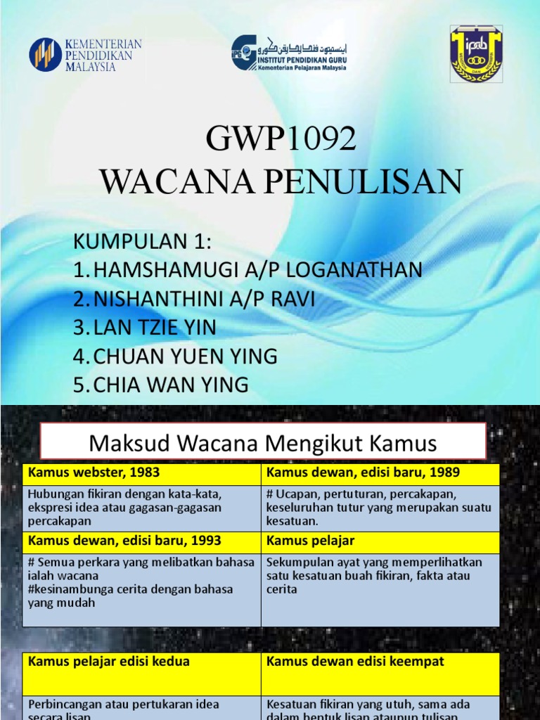 Maksud Wacana Mengikut Kamus