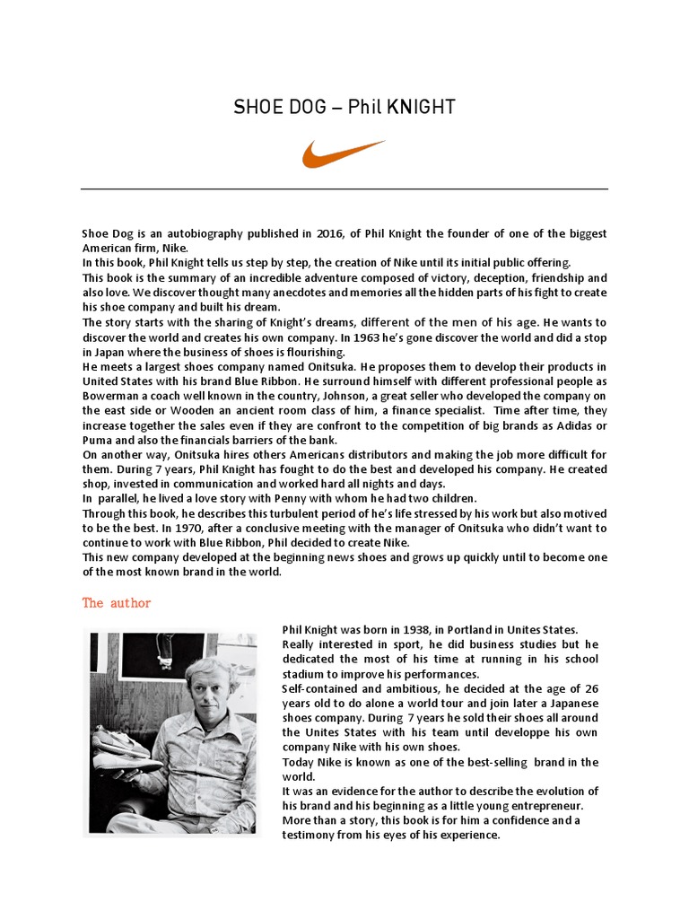 Shoe Dog. PDF Nike Advertising