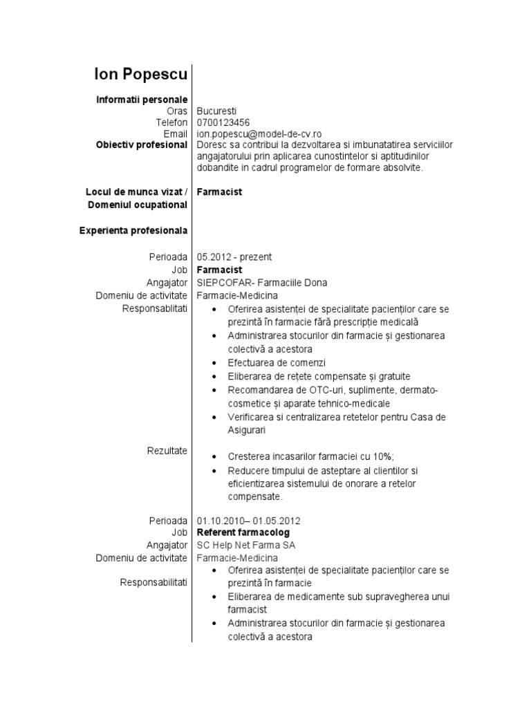 CV Farmacist | PDF