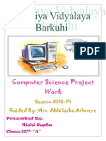 Computer Science Project Work: Guided By: Mrs. Abhilasha Athnere