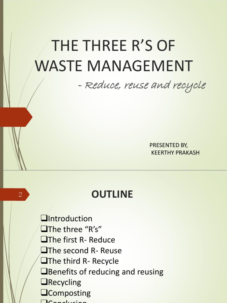 Three R's of Waste Management Explained | PDF | Reuse | Recycling