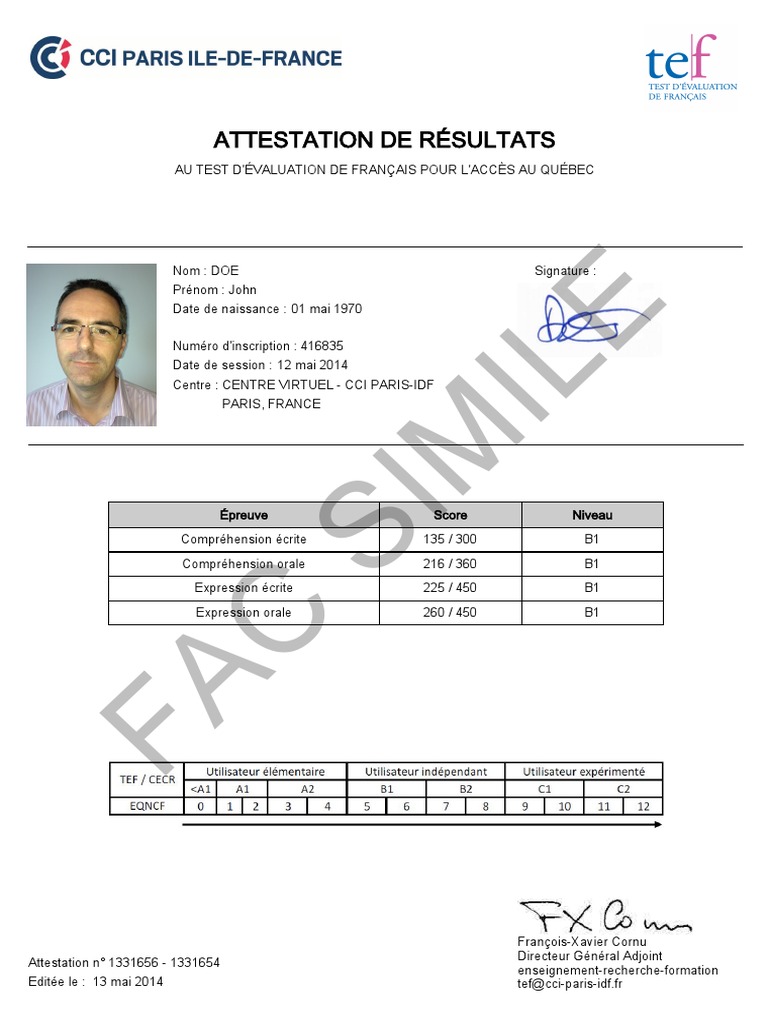 Www Francais Cci Paris Idf Fr Manuel Du Candidat Résultats TEFAQ PDF | PDF | Langue française | Phrase