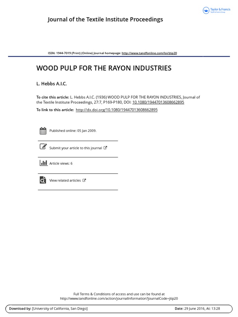 Dissolving Pulp for Rayon Production | PDF | Pulp (Paper) | Rayon