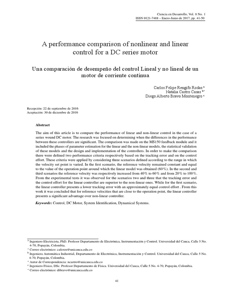 A Performance Comparison of Nonlinear and Linear Control For A DC ...