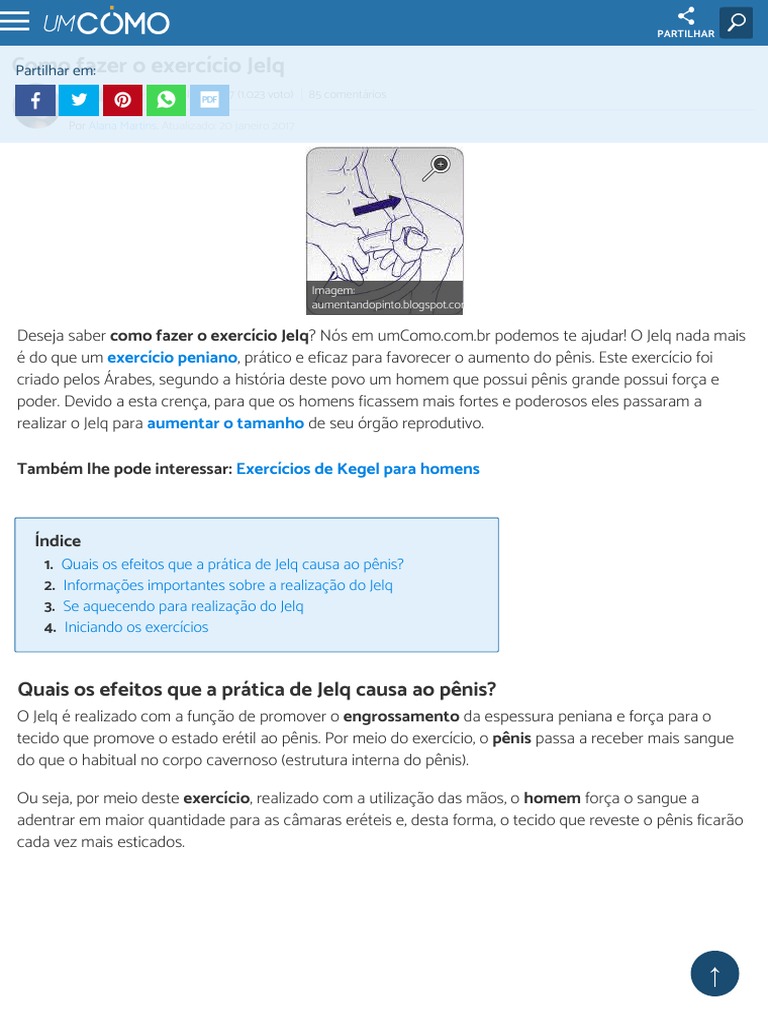 Como Fazer o Exercício Jelq | PDF | Pênis | Relação sexual