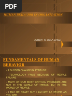 Human Behavior in Organization: Albert S. Dela Cruz