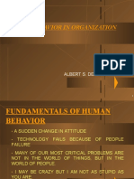 Human Behavior in Organization: Albert S. Dela Cruz