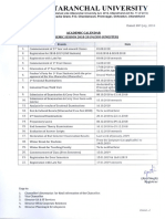 Uttaranchal University Academic Calendar 2018-2019