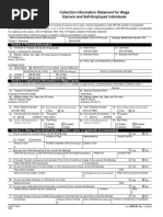 Collection Information Statement For Wage Earners and Self-Employed Individuals