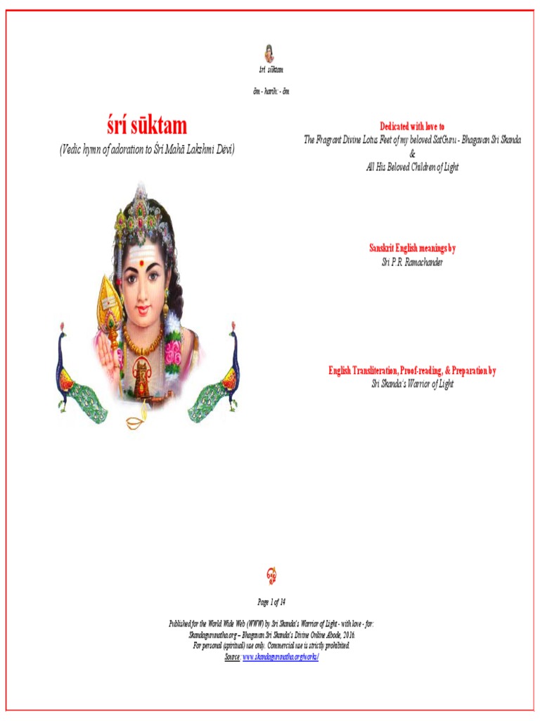 Sri Suktam PDF Devi Hindu Literature — free download