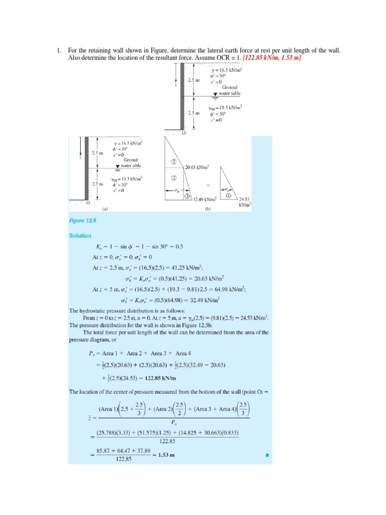 Retaining Wall Force Calculations | PDF | Infrastructure | Mechanical ...