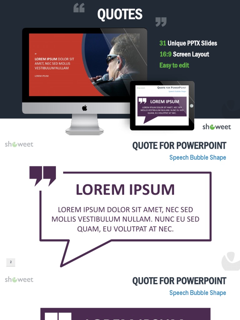 PowerPoint Quote Slide Templates | PDF | Text