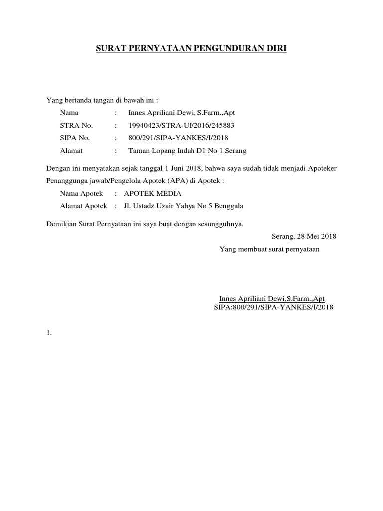 Contoh Surat Pernyataan Pengunduran Diri Bermaterai : Surat Rekom Pemberhentian / Surat pengunduran diri adalah salah satu jenis surat yang penting saat anda memutuskan untuk keluar dari sebuah instansi atau pekerjaan.