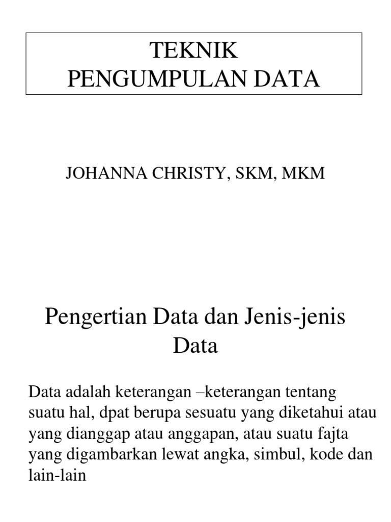 teknik pengumpulan data