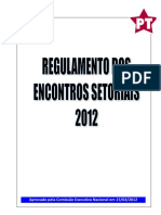 Regulamento para Os Encontros Setoriais 2012