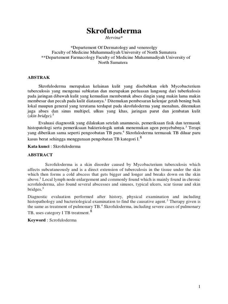 Understanding Scrofuloderma: Causes & Treatment | PDF | Tuberculosis ...