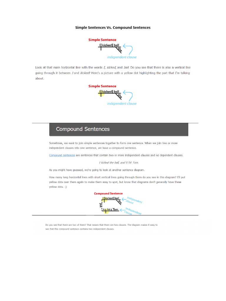 Simple vs. Compound Sentences Explained | PDF