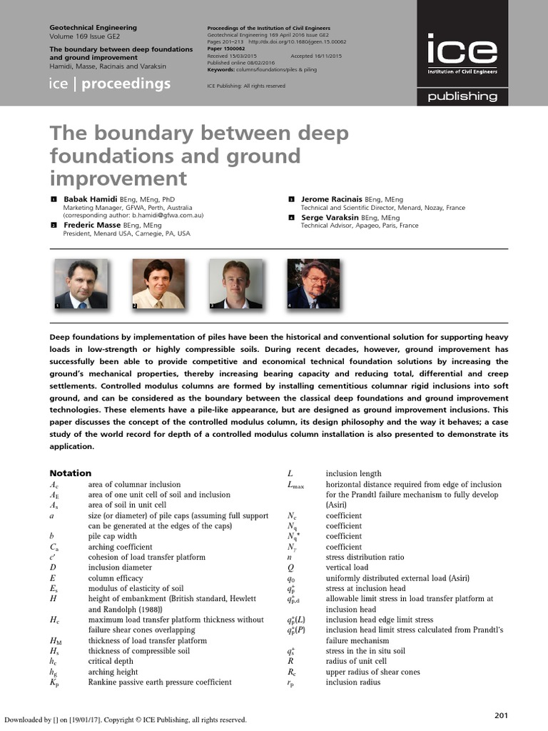 The Boundary Between Deep Foundations and Ground Improvement | PDF ...