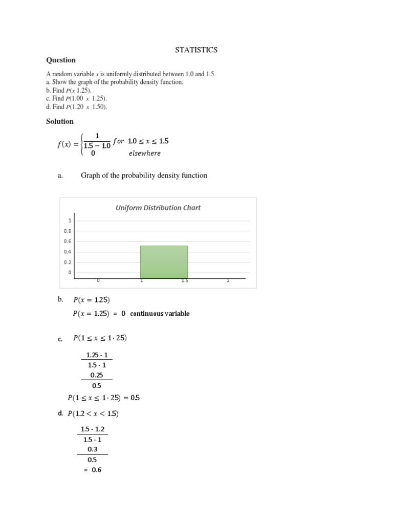 Uniform Distribution Problem Set | PDF
