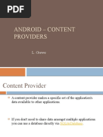 Android - Content Providers: L. Grewe