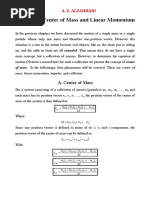 Chapter 9: Center of Mass and Linear Momentum: A. Z. Alzahrani