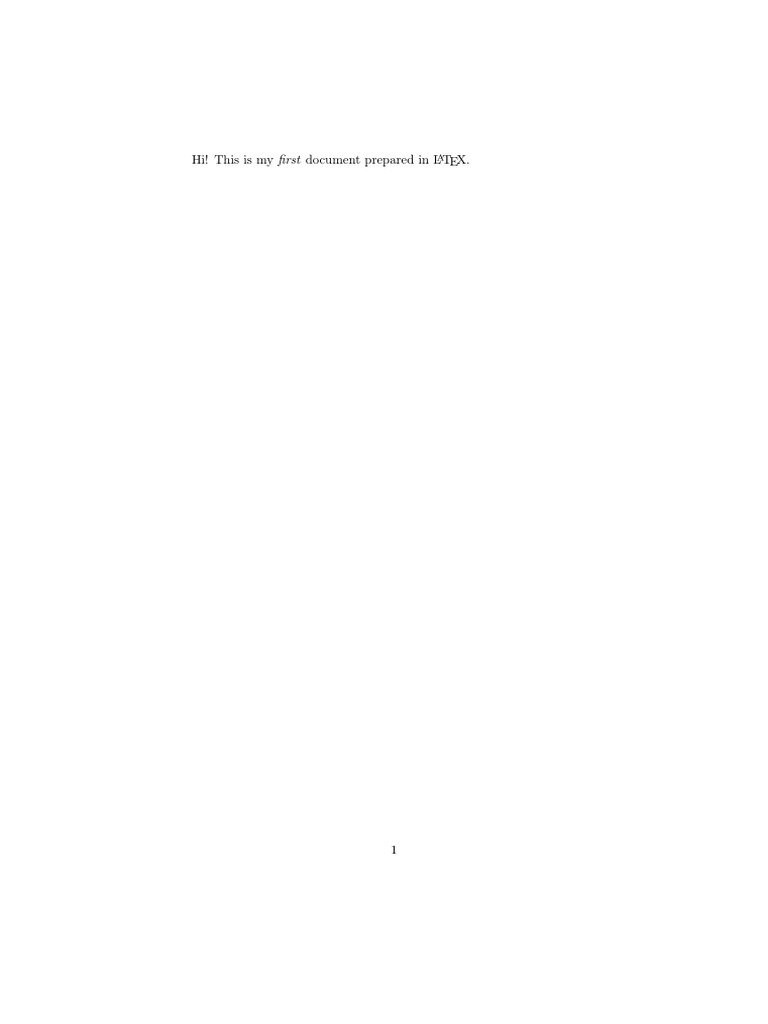 First Document in LaTeX Format | PDF