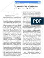 Editorial: Early Prevention and Intervention - The Five W (And One H) Questions