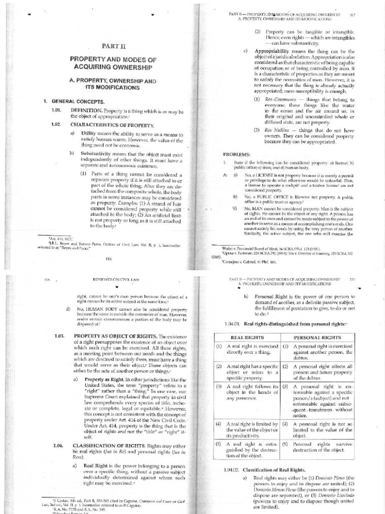 Civil Law Reviewer (Property, Aquino)