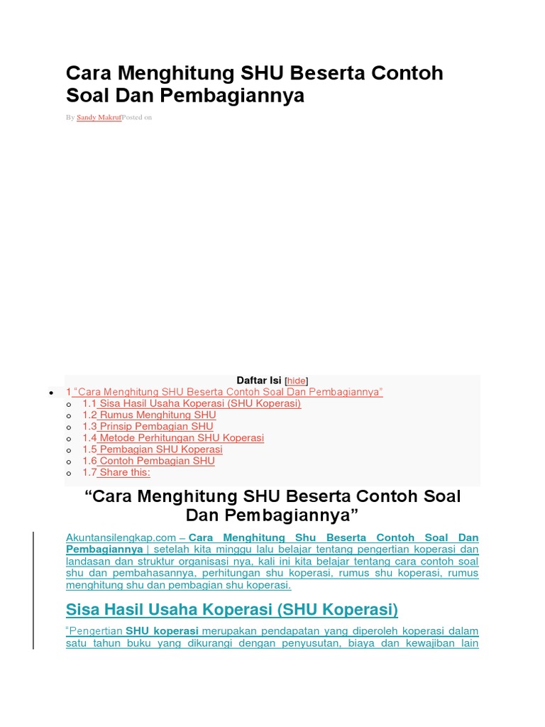 Contoh Soal Transaksi Koperasi Simpan Pinjam - Bagikan Contoh