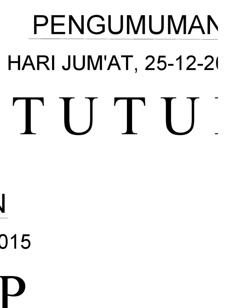 Pengumuman Toko Tutup