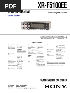XRF5100 Radio Sony | PDF | Compact Cassette | Printed Circuit Board