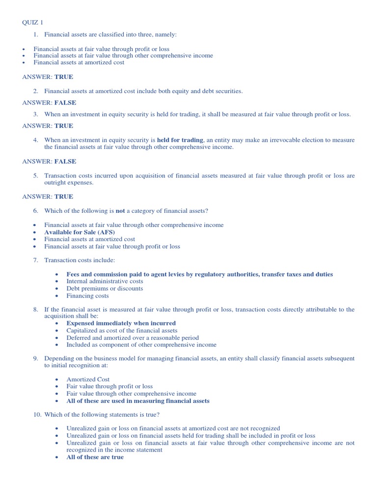 Acctg FQ1 | PDF | Historical Cost | Fair Value