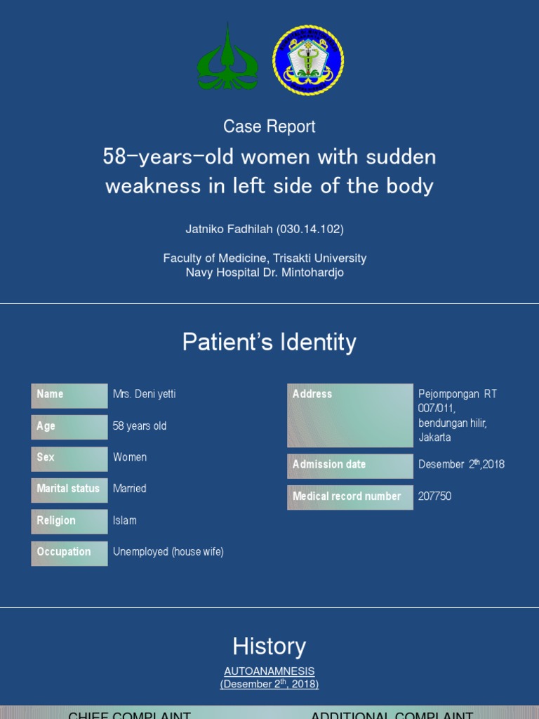 Sudden Left-Sided Weakness Case Study | PDF | Stroke | Diseases And ...
