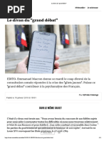 Le divan du "grand débat"