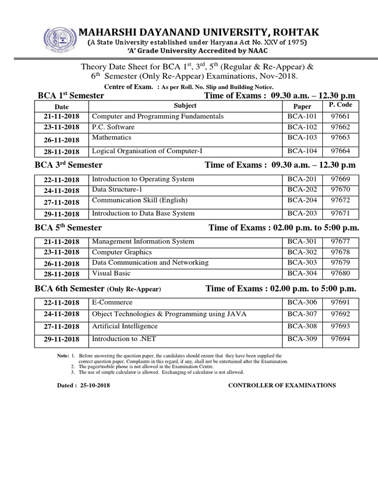 Bca Nov 2018 Pdf Test Assessment Information Technology